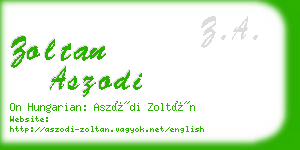 zoltan aszodi business card
