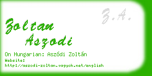 zoltan aszodi business card